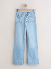 ライトブルー - パッチポケット ワイドレッグジーンズ - 画像 7 / 9