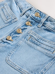 ライトブルー - パッチポケット ワイドレッグジーンズ - 画像 8 / 9