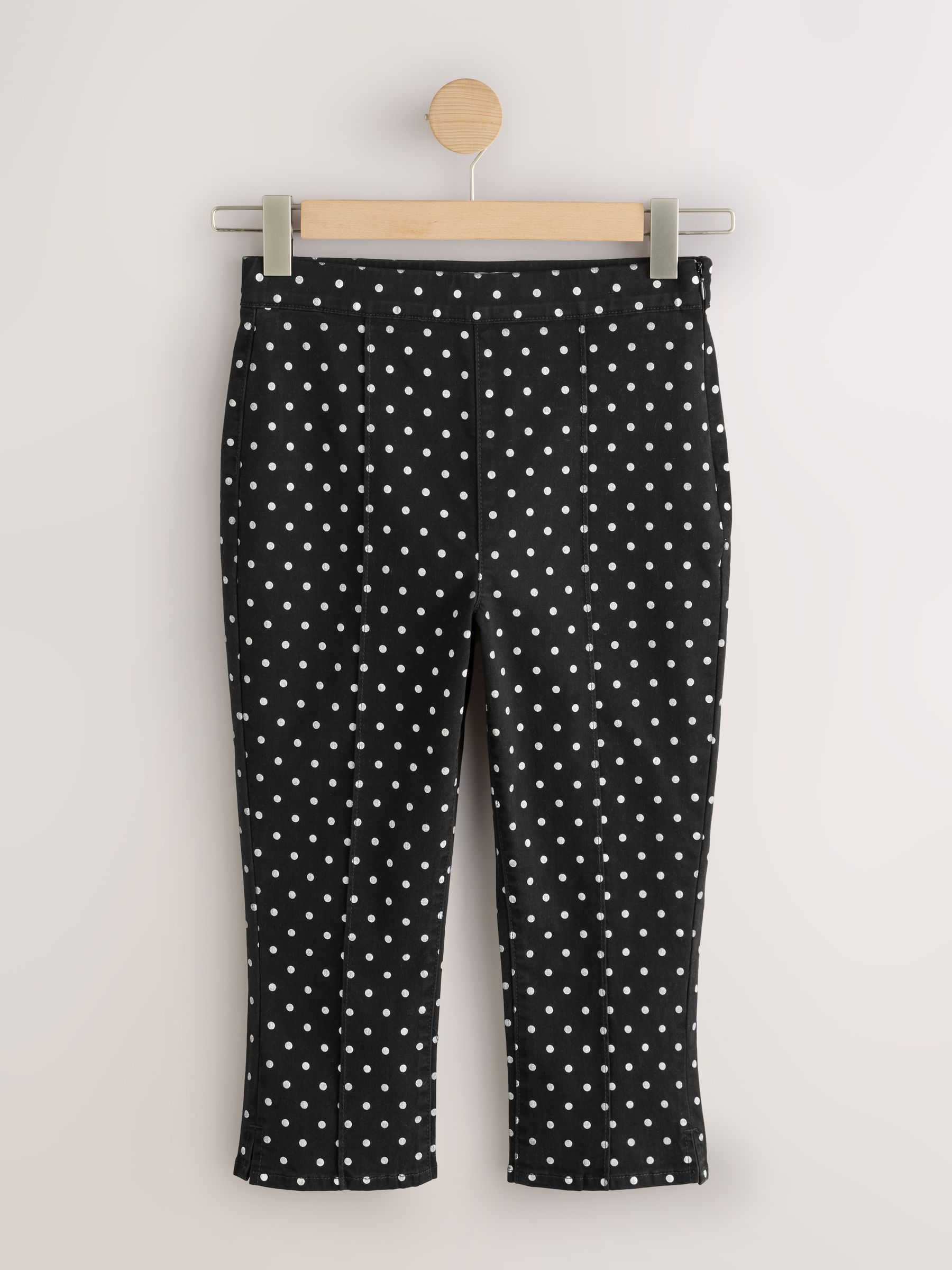 Buy Black/White Polka Dot Cropped Capri Denim Jeans from Next USA
