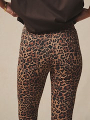 Leopard Cropped Jersey Denim Leggings - Image 6 of 9