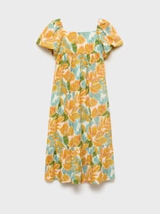 Mango Yellow Patterned Short Sleeve Maxi Dress - Image 2 of 4