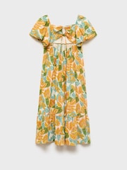 Mango Yellow Patterned Short Sleeve Maxi Dress - Image 3 of 4