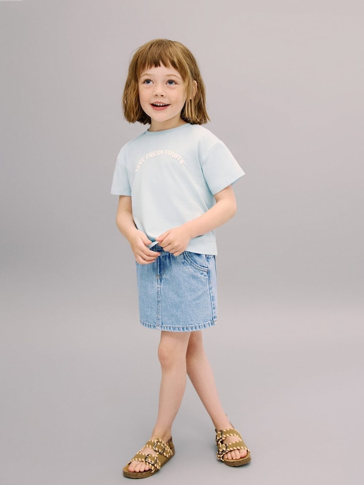 Mango Blue Denim Skirt - Image 1 of 5 Mango Blue Denim Skirt - Image 1 of 5