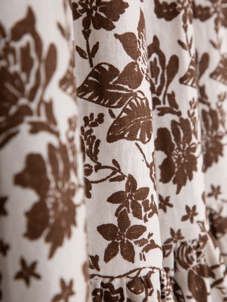 Lakeland Clothing Scarlett Linen Blend Midi Brown Skirt - Image 4 of 4