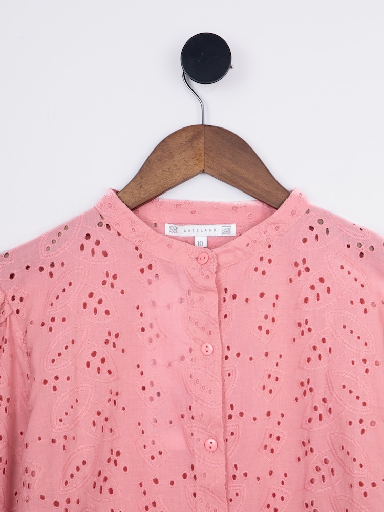 Lakeland Clothing Pink 100% Cotton Joy Embroidered Blouse - Imagen 2 de 4