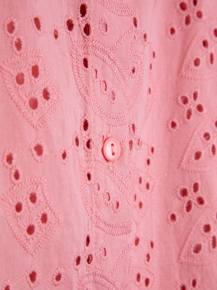 Lakeland Clothing Pink 100% Cotton Joy Embroidered Blouse - Imagen 4 de 4