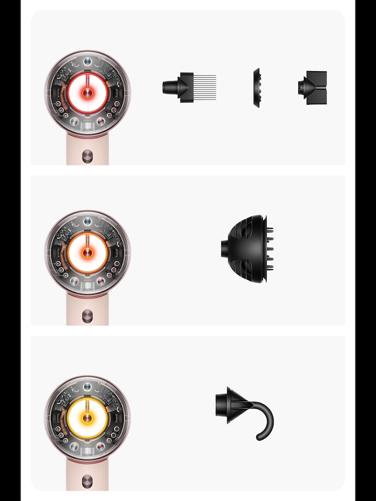 Dyson Pink Supersonic Nural Straight to Wavy Hair Dryer - Image 2 of 11 Dyson Pink Supersonic Nural Straight to Wavy Hair Dryer - Image 2 of 11
