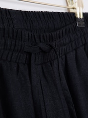Lakeland Clothing Sarah Wide Leg Linen Blend Black Trousers - Imagen 2 de 3