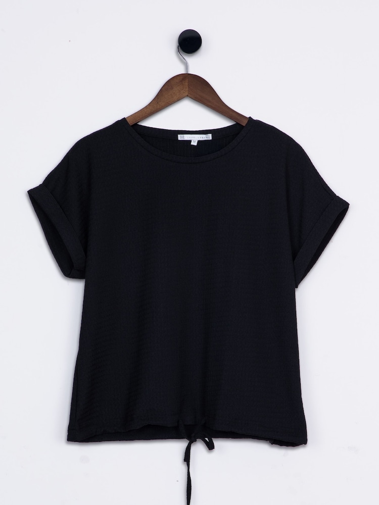 Lakeland Clothing Jessica Tie Hem Black Top - Image 1 of 4