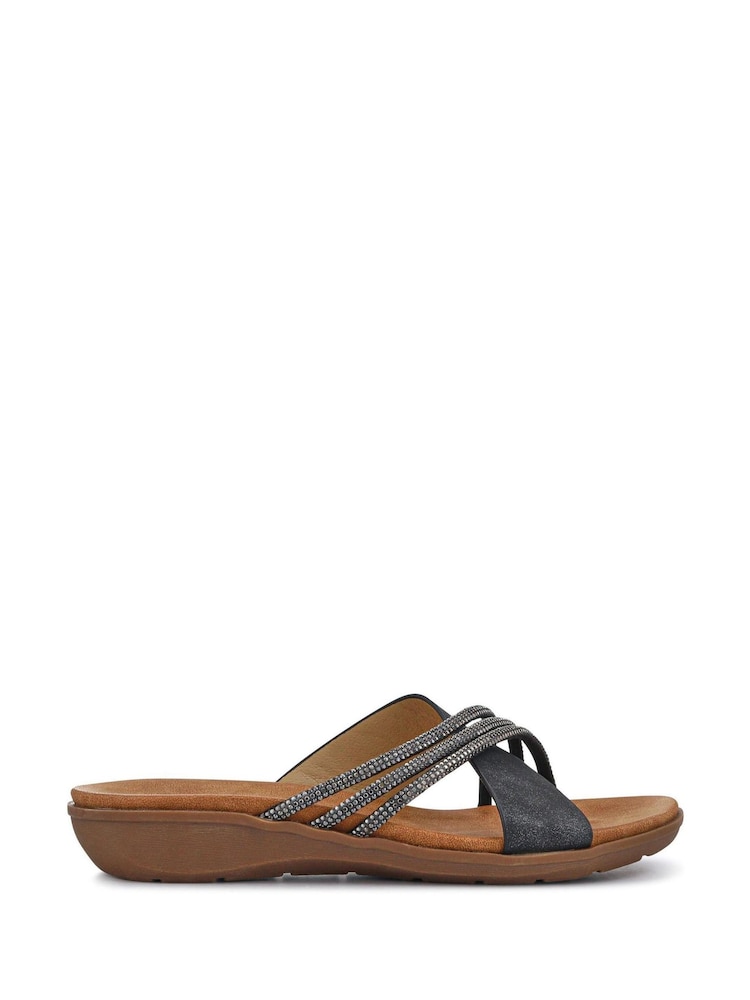 Pavers Black Flat Soled Mules - Image 2 of 6