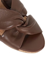 Dune London Brown Kacee Twist Knot Wedge Mule Sandals - Image 5 of 5