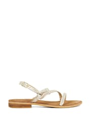 Dune London Gold Liller Plaited Strap Sandals - Image 1 of 5