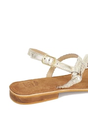 Dune London Gold Liller Plaited Strap Sandals - Image 5 of 5