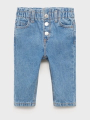 Mango Blue Sky Paperbag Jeans - Image 1 of 3