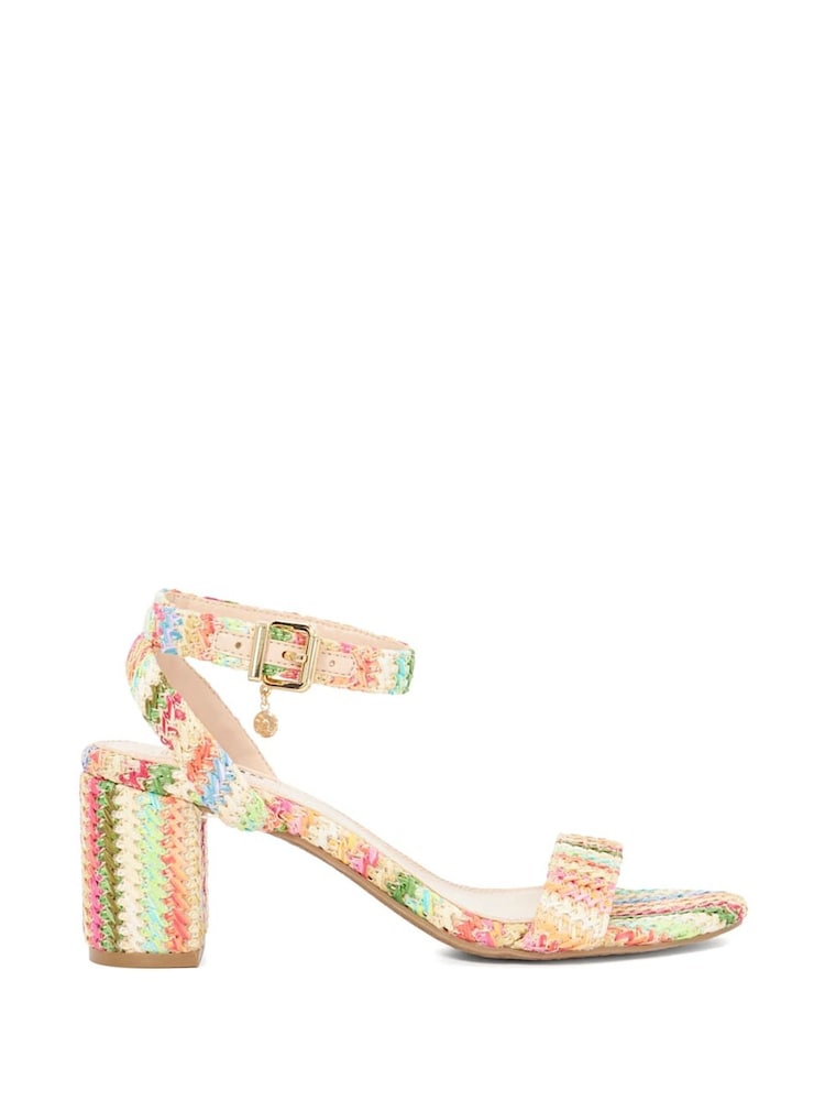 Dune London Natural Memee Mid Block Heel Sandals - Image 1 of 5 Dune London Natural Memee Mid Block Heel Sandals - Image 1 of 5