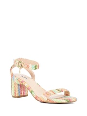 Dune London Natural Memee Mid Block Heel Sandals - Image 2 of 5