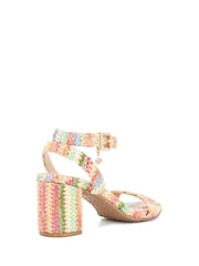 Dune London Natural Memee Mid Block Heel Sandals - Image 3 of 5