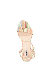 Dune London Natural Memee Mid Block Heel Sandals - Image 4 of 5