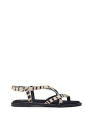 Animal - Moda in Pelle Animal Print Jacaran Flat Criss Cross Sandals - Imagen 1 de 4