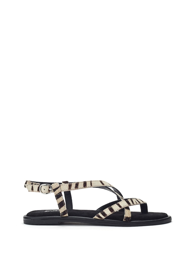 Animal - Moda in Pelle Animal Print Jacaran Flat Criss Cross Sandals - Imagen 1 de 4