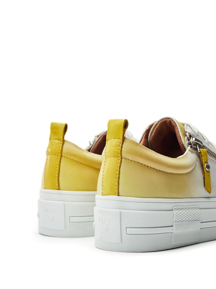 Moda In Pelle FILICIAN CHUNKY LEATHER TRAINER WITH ZIP AND LACE-UP CLOSURE - Image 4 of 4