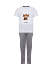 Personalised Highland Cow Pyjamas by Koko Blossom - Image 1 of 3