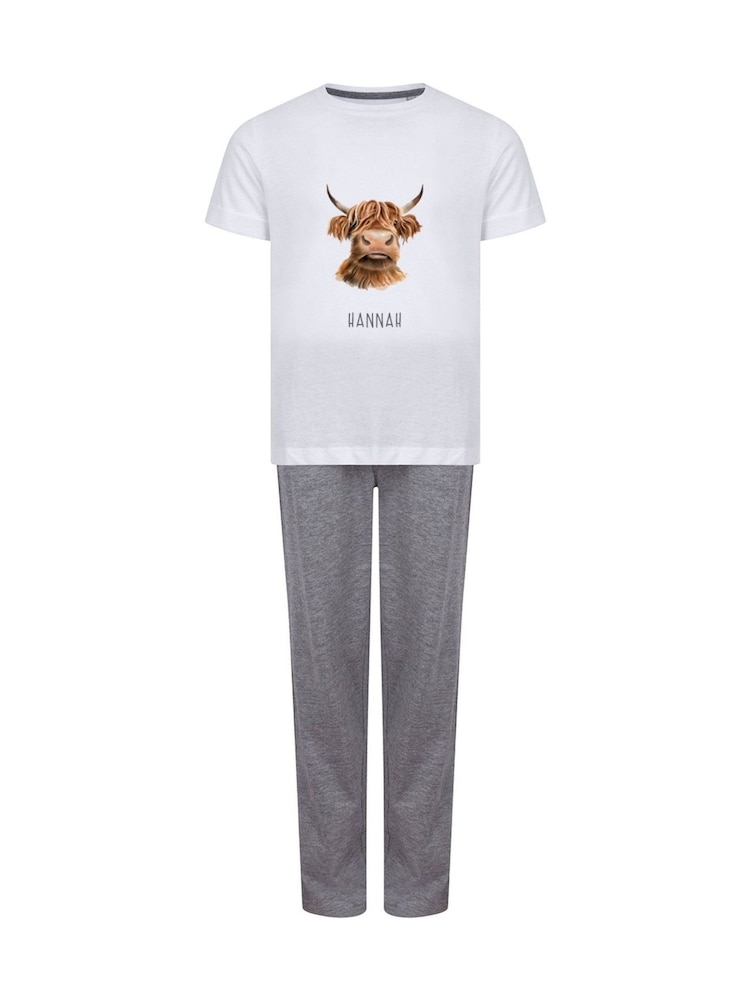 Personalised Highland Cow Pyjamas by Koko Blossom - Image 1 of 3