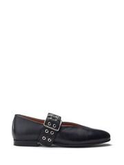 Moda in Pelle Sh Ilice Modern Black Ballerinas With Statement Instep - Image 1 of 4