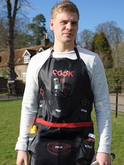Jeray Black/Red Man BBQ Apron with Detachable Hood - Image 3 of 5
