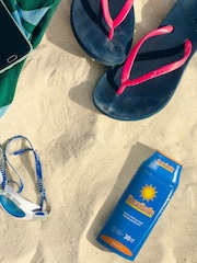 Jeray White/Blue Tantone Beach Towel & Sunsafe Set - Image 2 of 6
