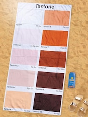 Jeray White/Blue Tantone Beach Towel & Sunsafe Set - Image 3 of 6