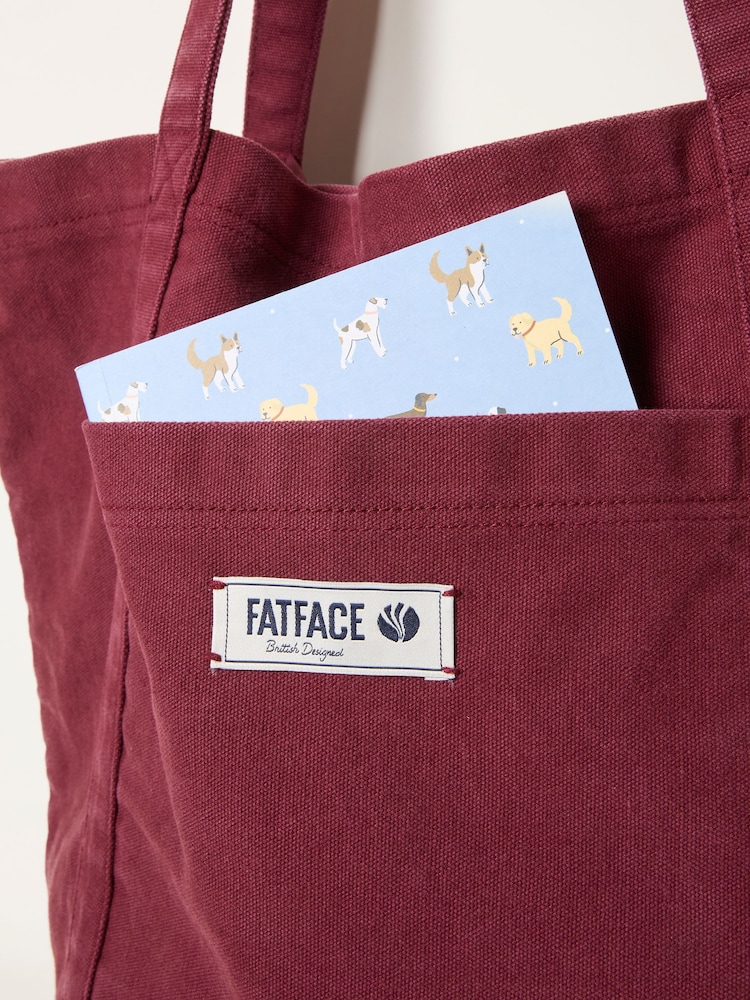 FatFace Burgundy Red Astrid Pocket Tote Bag - Image 3 of 3