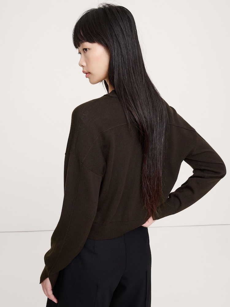 Banana Republic Brown Merino Cardigan - Image 2 of 4 Banana Republic Brown Merino Cardigan - Image 2 of 4