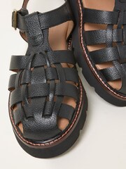 FatFace Cali Black Leather Fisherman Sandal - Image 2 of 3