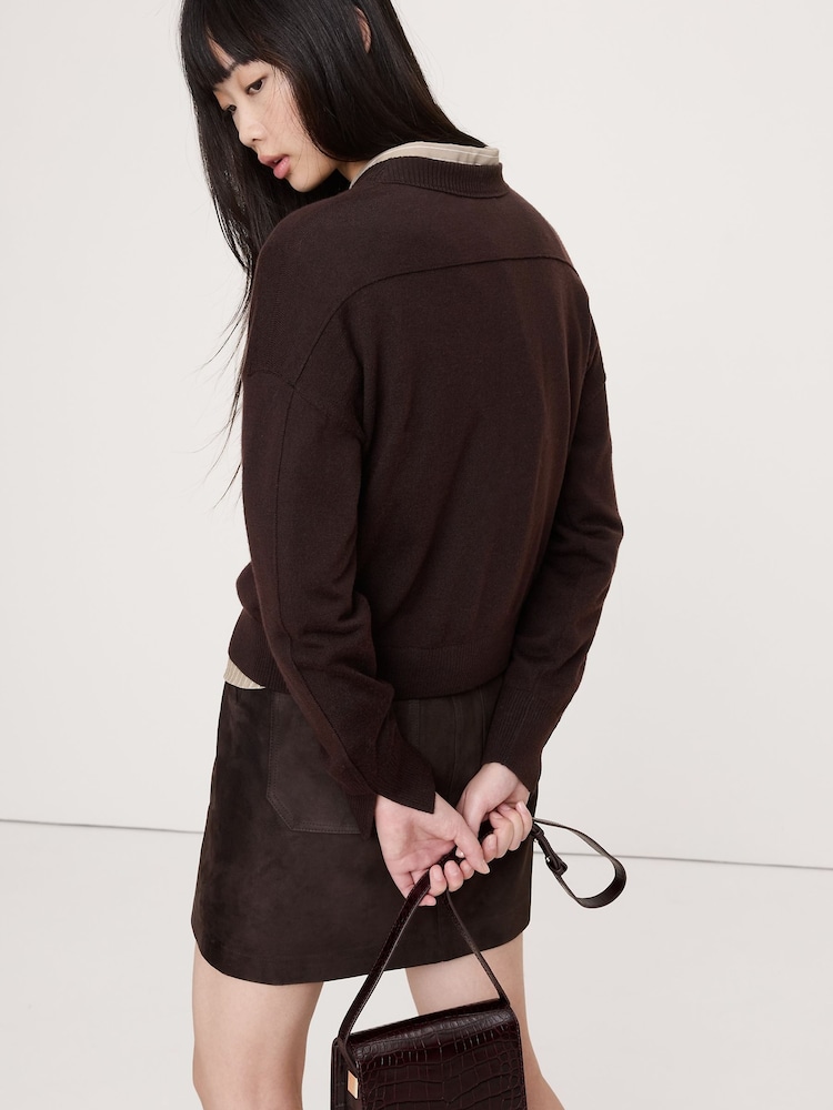 Banana Republic Brown Merino Crew Neck Jumper - Image 2 of 4 Banana Republic Brown Merino Crew Neck Jumper - Image 2 of 4