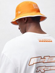 Reiss Papaya Orange Fan Bucket Hat - Image 5 of 6