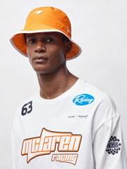 Reiss Papaya Orange Fan Bucket Hat - Image 6 of 6