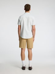 Verde - Selected Homme Short Sleeve Shirt With Linen - Imagem 3 de 4