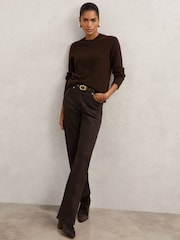 Reiss Chocolate Brown Mimi 100% Cashmere Crew-Neck Jumper - Image 3 of 7