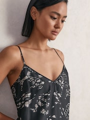 Reiss Navy Lornie Printed Maxi Slip Dress - Image 4 of 6