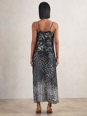 Reiss Navy Lornie Printed Maxi Slip Dress - Image 5 of 6
