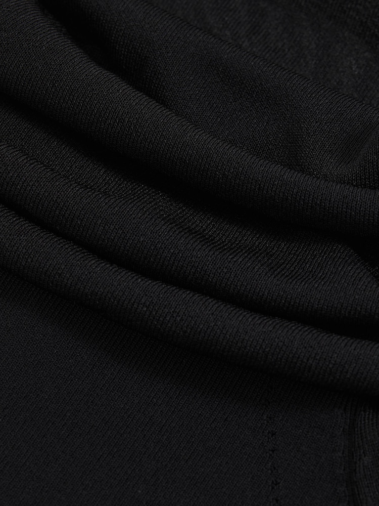 Reiss Black Angie Sheer Mesh Bardot Top - Image 5 of 5 Reiss Black Angie Sheer Mesh Bardot Top - Image 5 of 5