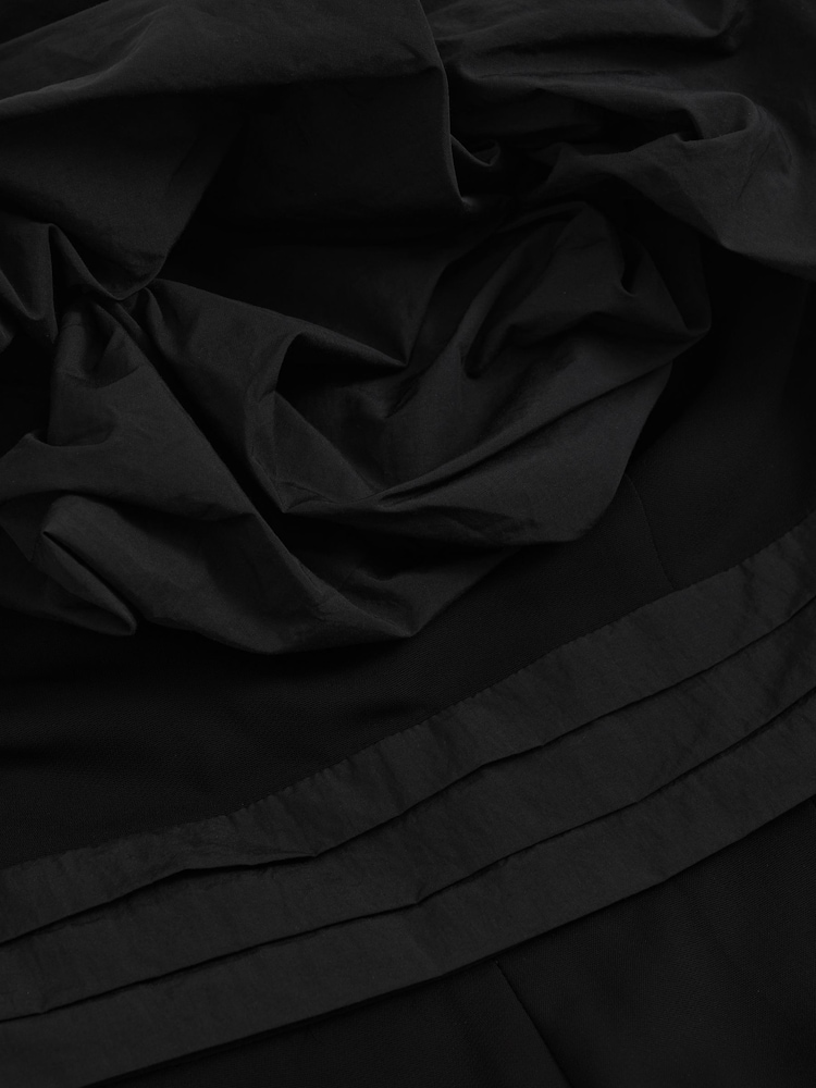 Reiss Black Sabbie Sculptural Strapless Wide-Leg Jumpsuit - Image 5 of 5