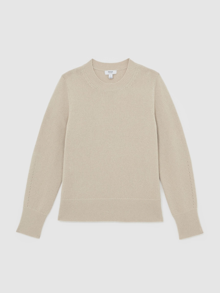 Reiss Sage Green Mimi 100% Cashmere Crew-Neck Jumper - Image 2 of 6