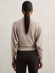 Reiss Neutral Susie Wool-Blend Funnel-Neck Batwing Jumper with Cashmere - Image 5 of 6