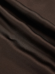 Reiss Chocolate Brown Lena Silk Short-Sleeve Top - Image 6 of 6