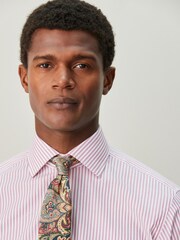 Red Stripe/Paisley Regular Fit Shirt And Tie Set - Image 5 of 8