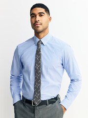 Blue Stripe/Green Geometric Regular Fit Shirt And Tie Set - Image 1 of 8