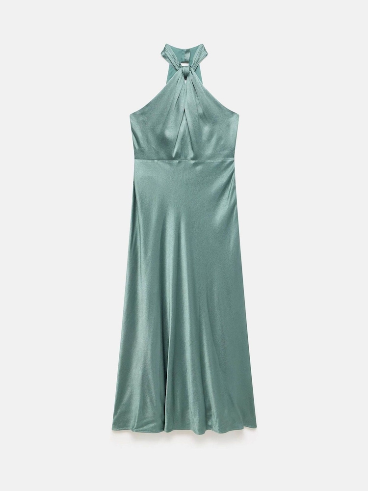 slim fit dress slacks Zapakasa Women Mermaid Halter Dusty Blue Long Satin Bridesmaid Dress Sheath  Prom Dress