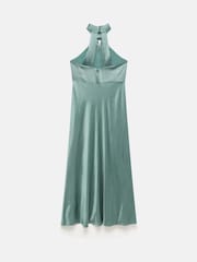 Mint Velvet Blue Satin Halter Maxi Dress - Image 8 of 8
